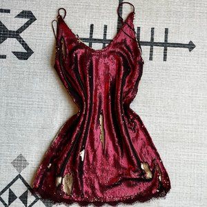 Red Sequin Free People Mini Dress